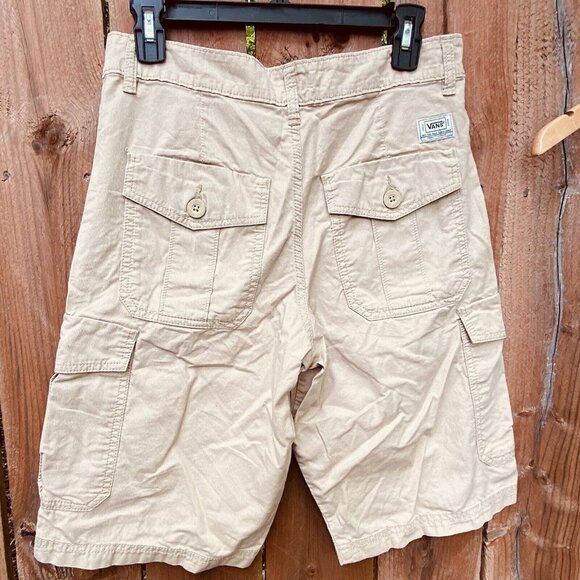 Vans Mens Cargo Shorts Size 28 Beige Cotton Casual Wear With Pockets - Picture 7 of 11